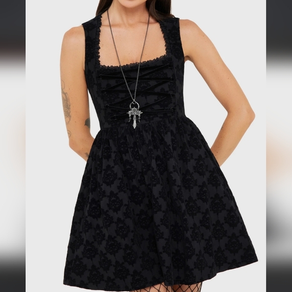 Killstar Dresses & Skirts - Killstar Black Velvet Mini Dress